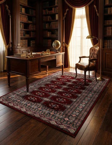 4' 2 x 5' 7 Hand Knotted Bokhara Oriental Wool Rug