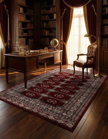 4' 2 x 5' 7 Hand Knotted Bokhara Oriental Wool Rug