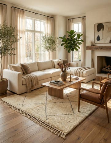 6' 7 x 9' 4 Hand Knotted Moroccan Wool Rug