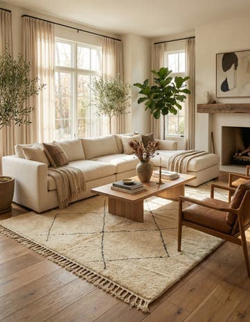 6' 7 x 9' 4 Hand Knotted Moroccan Wool Rug