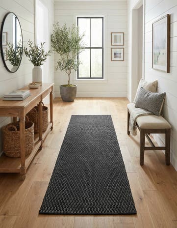 3' 3 x 12' Hand Woven Lattice Wool Runner Rug