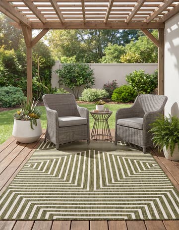 5' 3 x 7' Easy-Clean Modern Indoor / Outdoor Rug