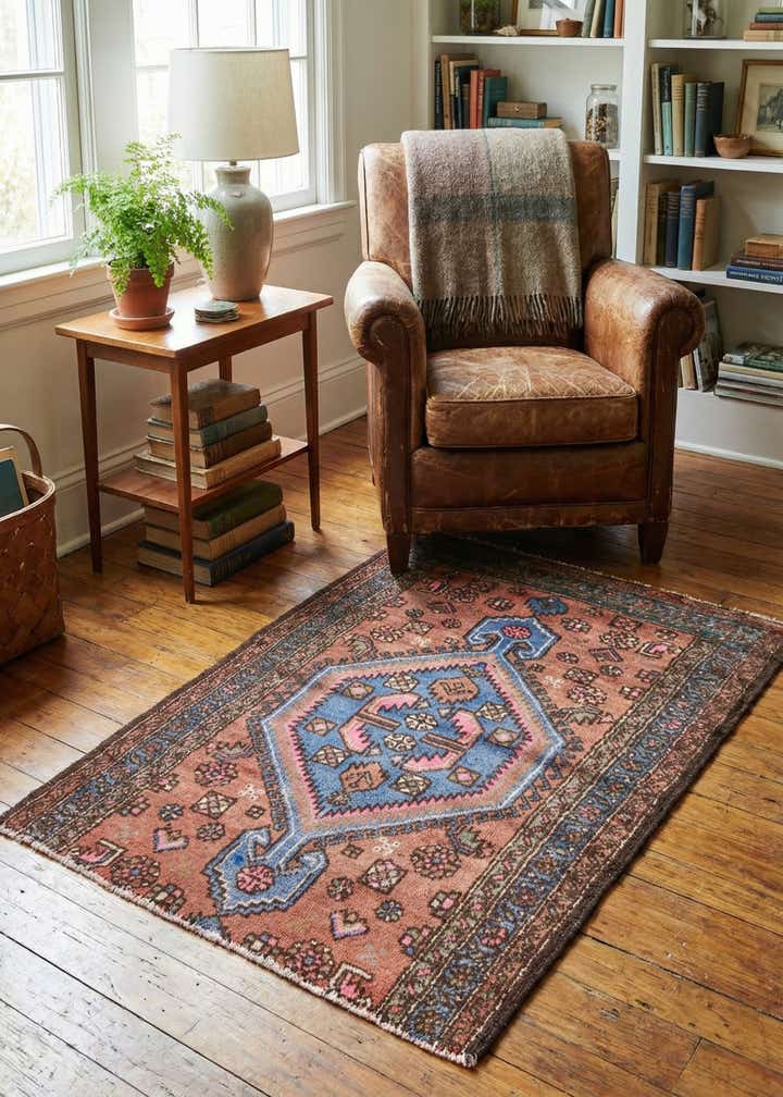 3' x 4' 7 Hand Knotted Ultra Vintage Persian Wool Rug