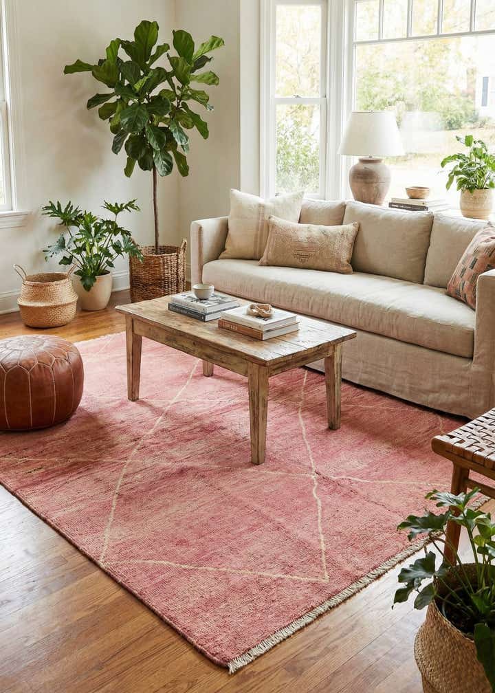 5' 7 x 7' 11 Hand Knotted Moroccan Wool Rug