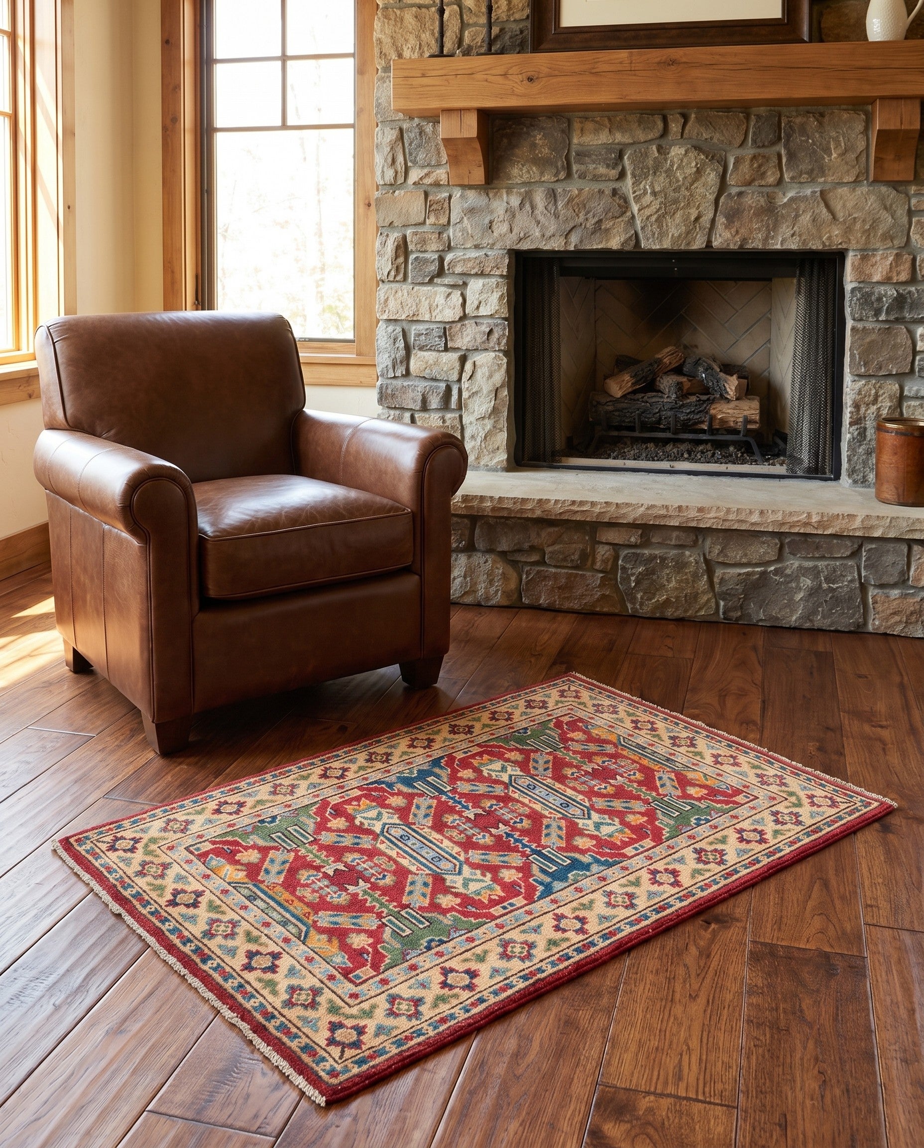 2' 8 x 4' Hand Knotted Kazak Rug