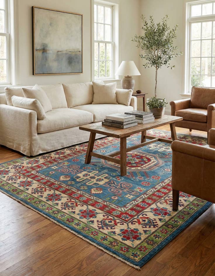 Detail image of 5' 7 x 7' 9  Hand Knotted Kazak Rug