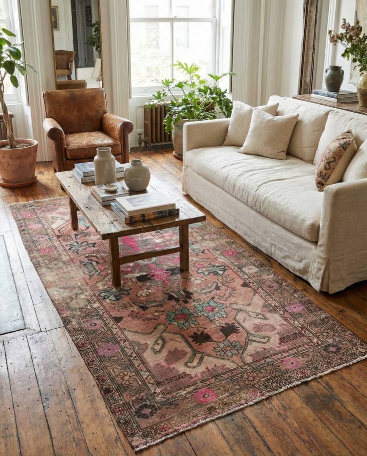 Detail image of 4' 10 x 9' 10 Hand Knotted Ultra Vintage Persian Wool Runner Rug