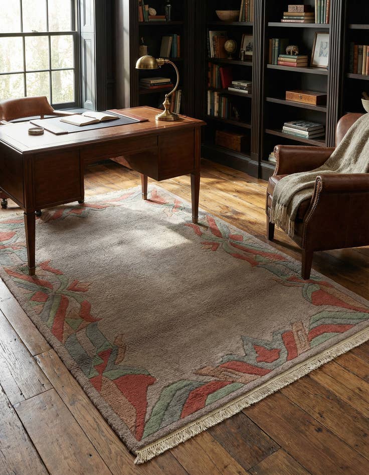 Detail image of  3' 11 x 5' 10  Hand Knotted Tibet Wool Rug