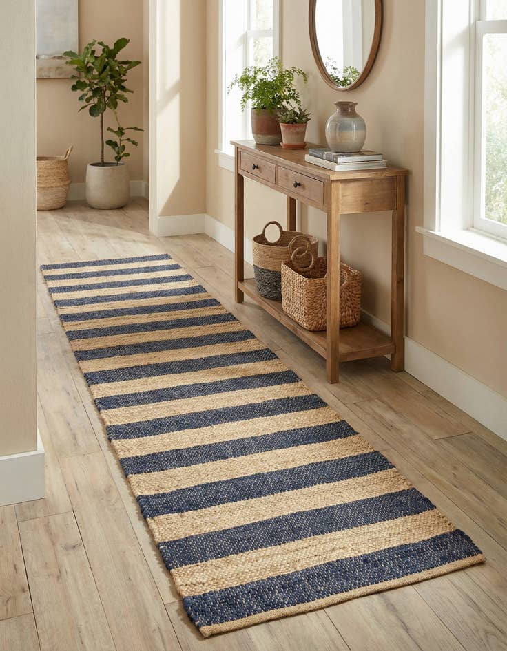 Detail image of 2' 2 x 8'  Hand Braided Jute Runner Rug