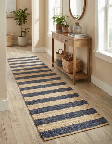2' 2 x 8' Handmade Braided Jute Runner Rug