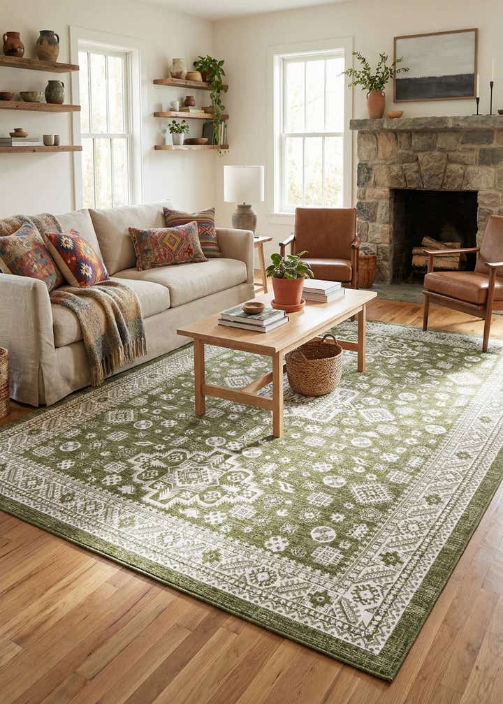 10' x 14' Easy-Clean Aztec Indoor / Outdoor Rug