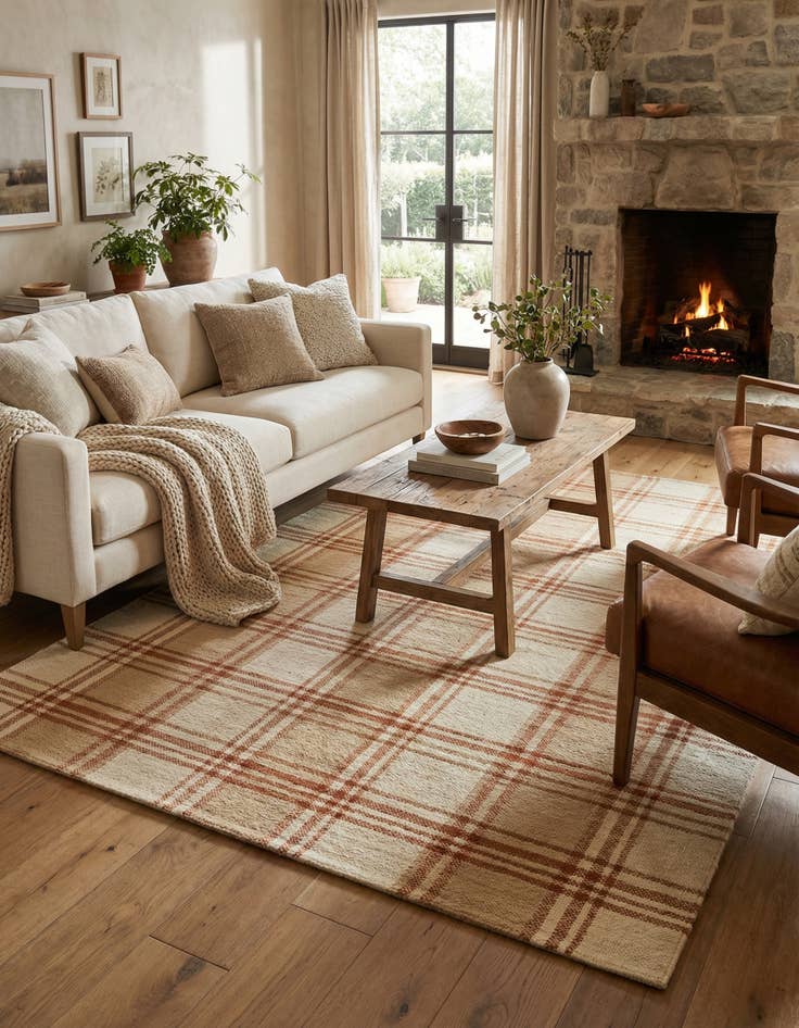 Detail image of 4' 7 x 6' 6  Hand Knotted Modern Ziegler Rug