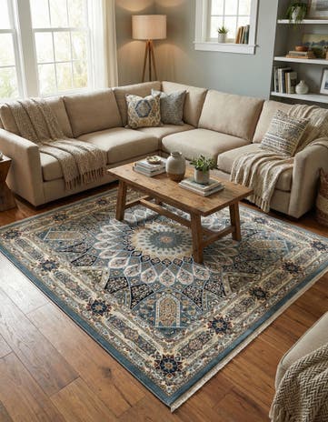 7' 10 x 7' 10 Nain Design Square Rug