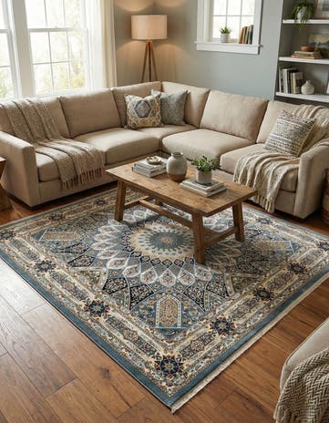 7' 10 x 7' 10 Nain Design Square Rug