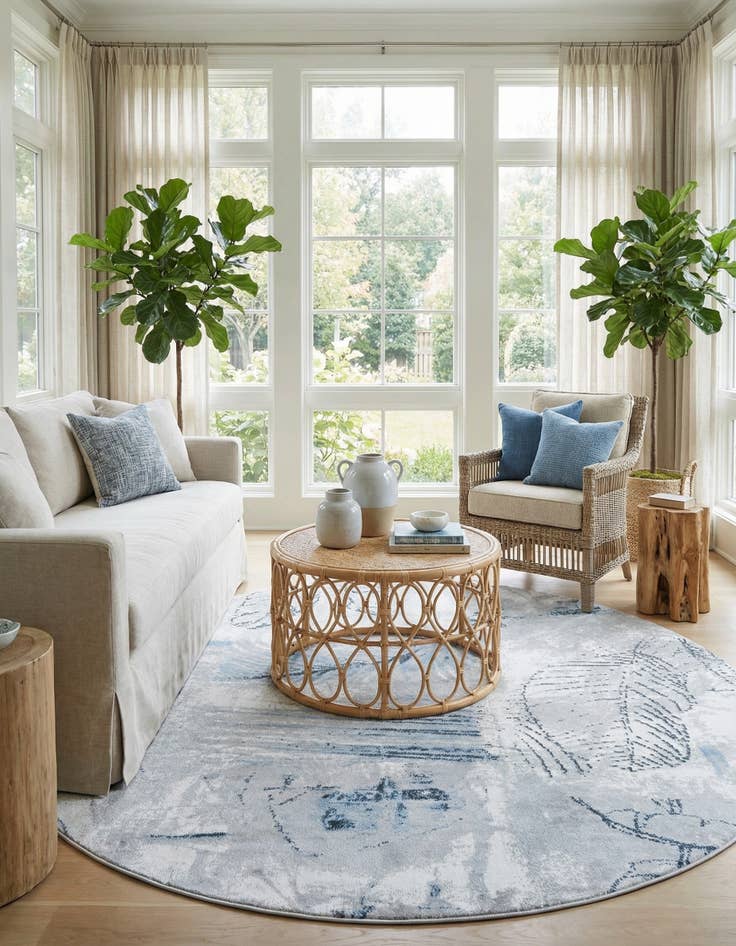 Detail image of 7' 10 x 7' 10 Kamala Washable Round Rug