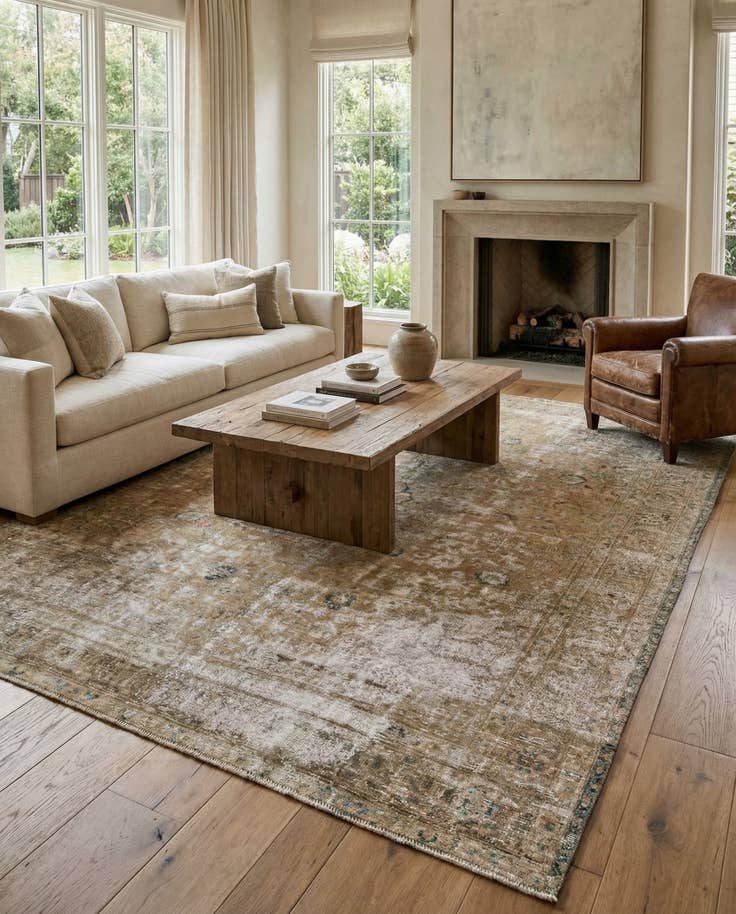 Detail image of 9' 7 x 11' 2 Hand Knotted Ultra Vintage Persian Wool Rug
