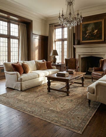 8' 2 x 11' 2 Hand Knotted Sarough Persian Wool Rug