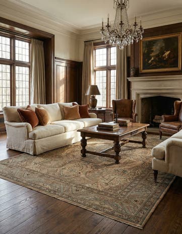 8' 2 x 11' 2 Hand Knotted Sarough Persian Wool Rug