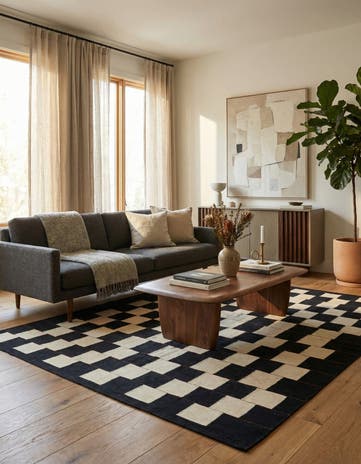 5' x 6' 9 Hand Woven Kilim Modern Wool Rug