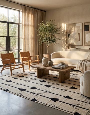 8' x 9' 8 Hand Woven Kilim Modern Wool Rug