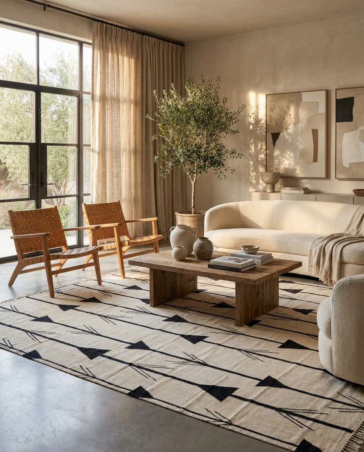 8' x 9' 8 Hand Woven Kilim Modern Wool Rug