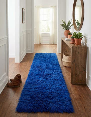 1' 8 x 12' 7 Hand Knotted Moroccan Wool Runner Rug