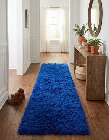 1' 8 x 12' 7 Hand Knotted Moroccan Wool Runner Rug
