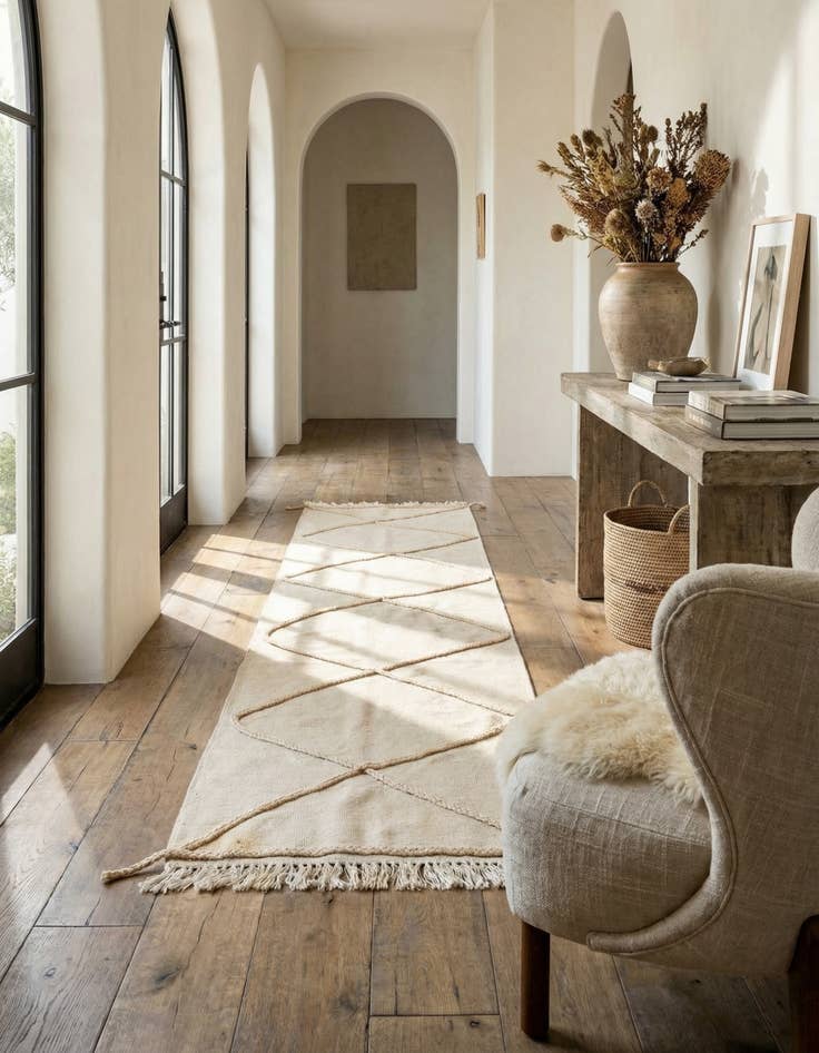 Detail image of 2' 6 x 10'  Hand Woven Moroccan Wool Runner Rug