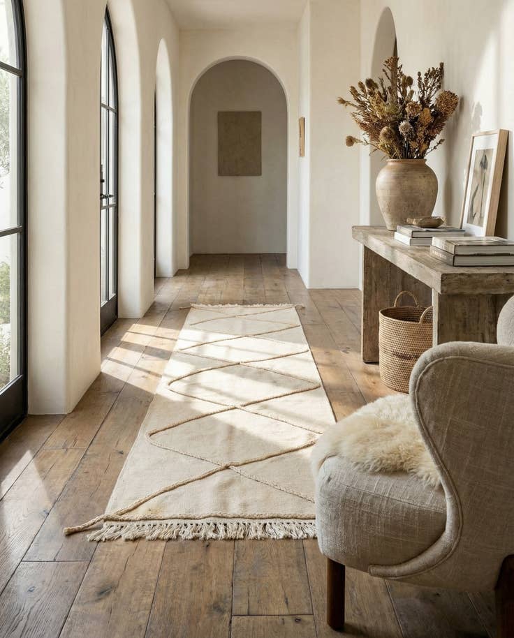 Detail image of 2' 6 x 10' Hand Woven Moroccan Wool Runner Rug
