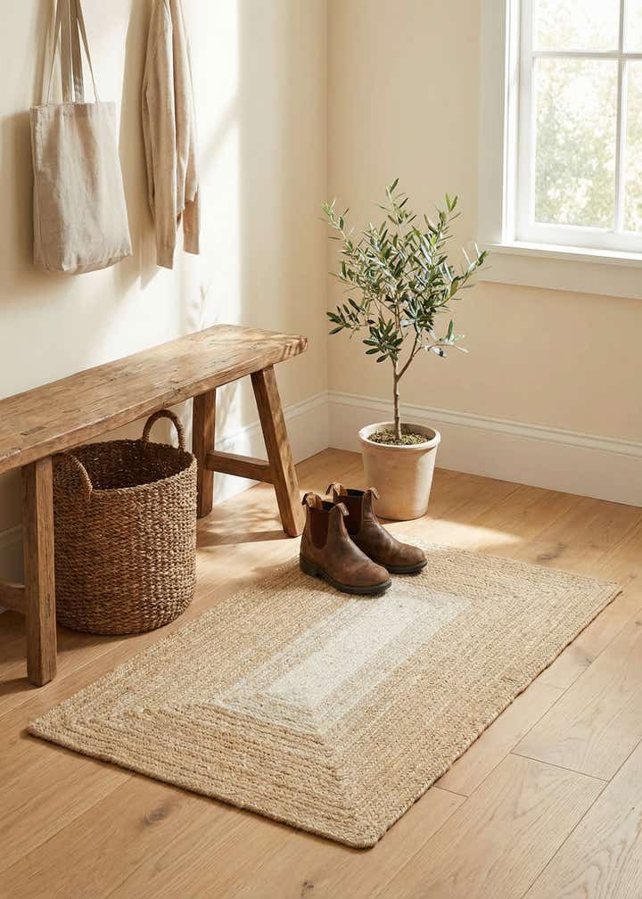 2' x 3' 1 Handmade Hand Braided Wool Rug