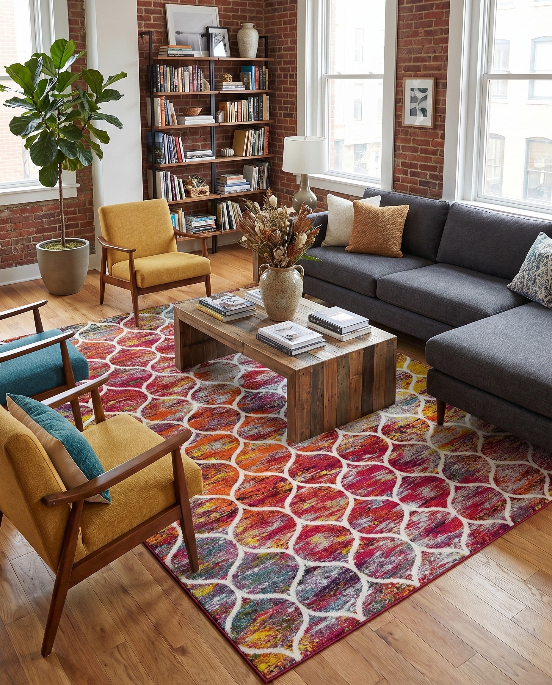 10' x 13' Lattice Frieze Rug