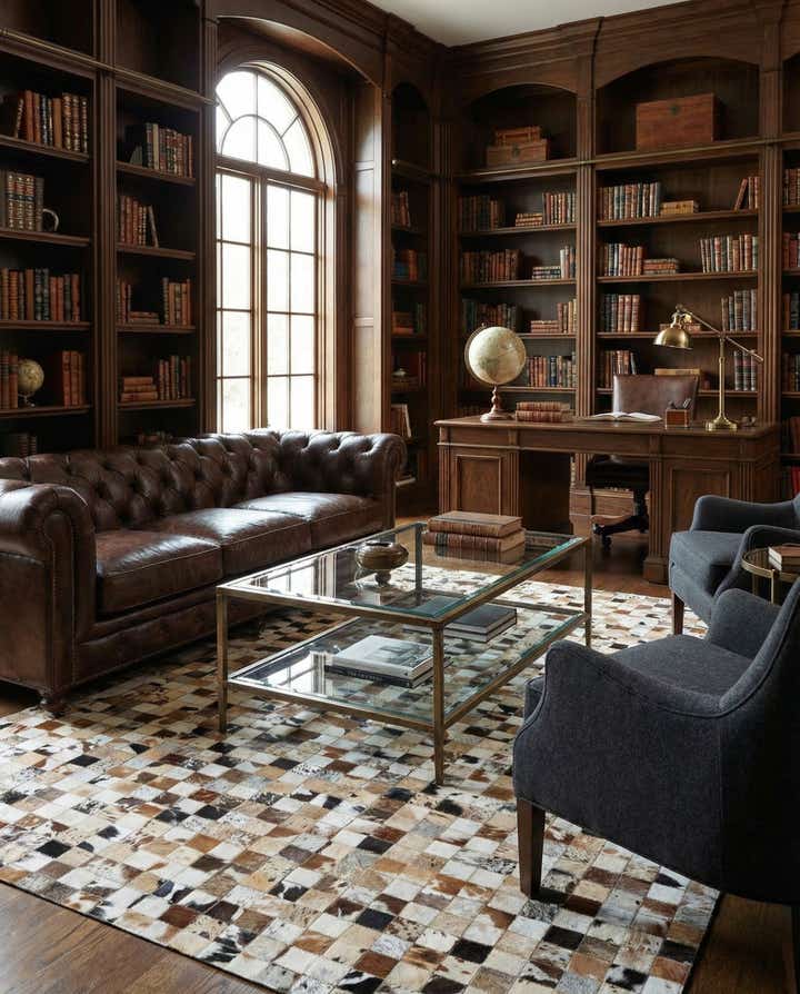 5' x 8' Cowhide Leather Rug