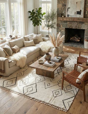 9' 3 x 11' 10 Hand Knotted Moroccan Wool Rug