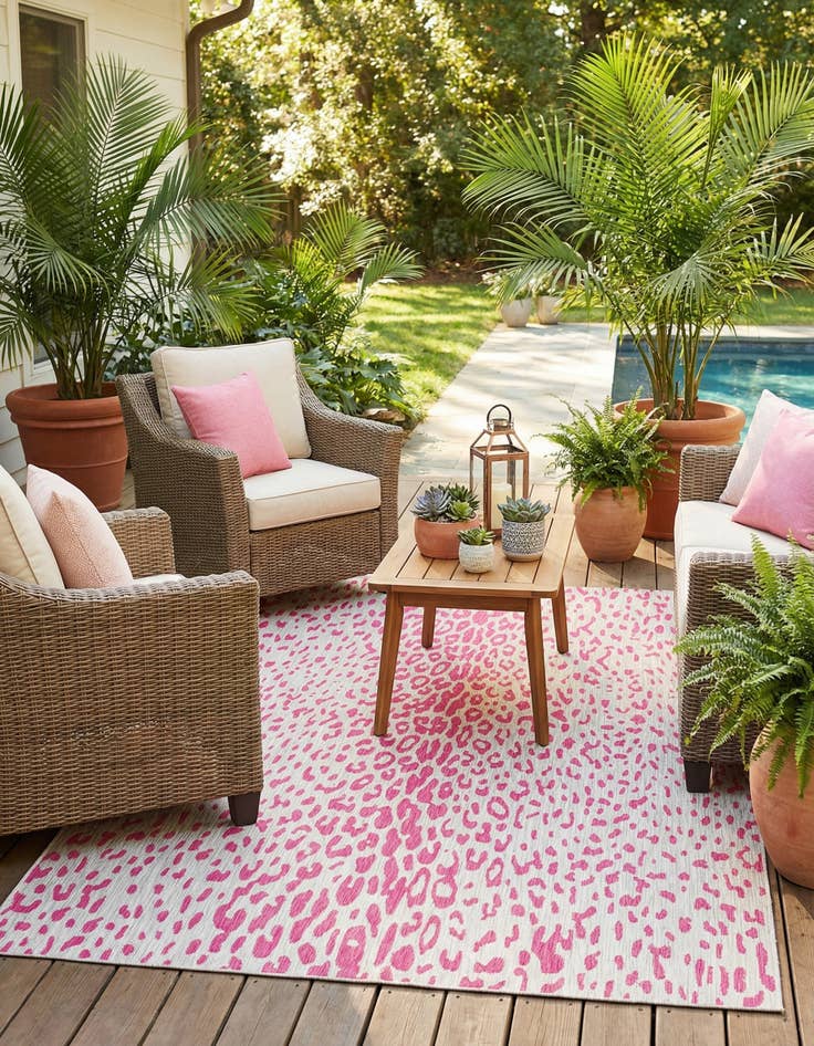 Detail image of 7' 10 x 11'  Washable Safari Indoor / Outdoor Rug