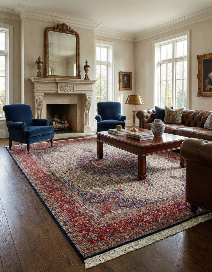 Detail image of  8' x 11' 3  Hand Knotted Mood Persian Wool Rug