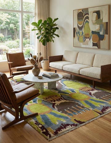 6' 2 x 8' 4 Hand Knotted Darya Wool Rug