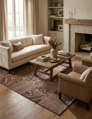 5' 8 x 8' Hand Knotted Darya Wool Rug