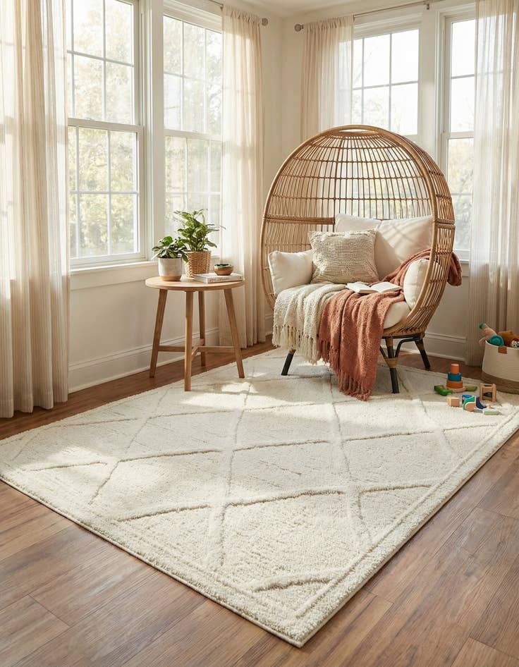 Detail image of 6' x 9' Trellis Shag Rug