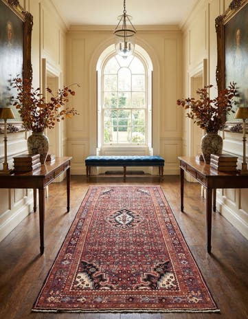5' 6 x 11' 1 Hand Knotted Hossainabad Persian Wool Runner Rug