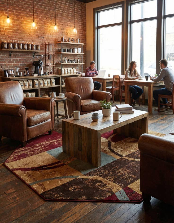 Detail image of 7' x 7' Coffee Shop Octagon Rug