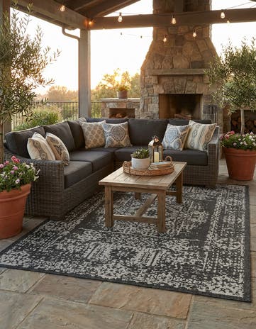 10' x 14' Easy-Clean Traditional Indoor / Outdoor Rug
