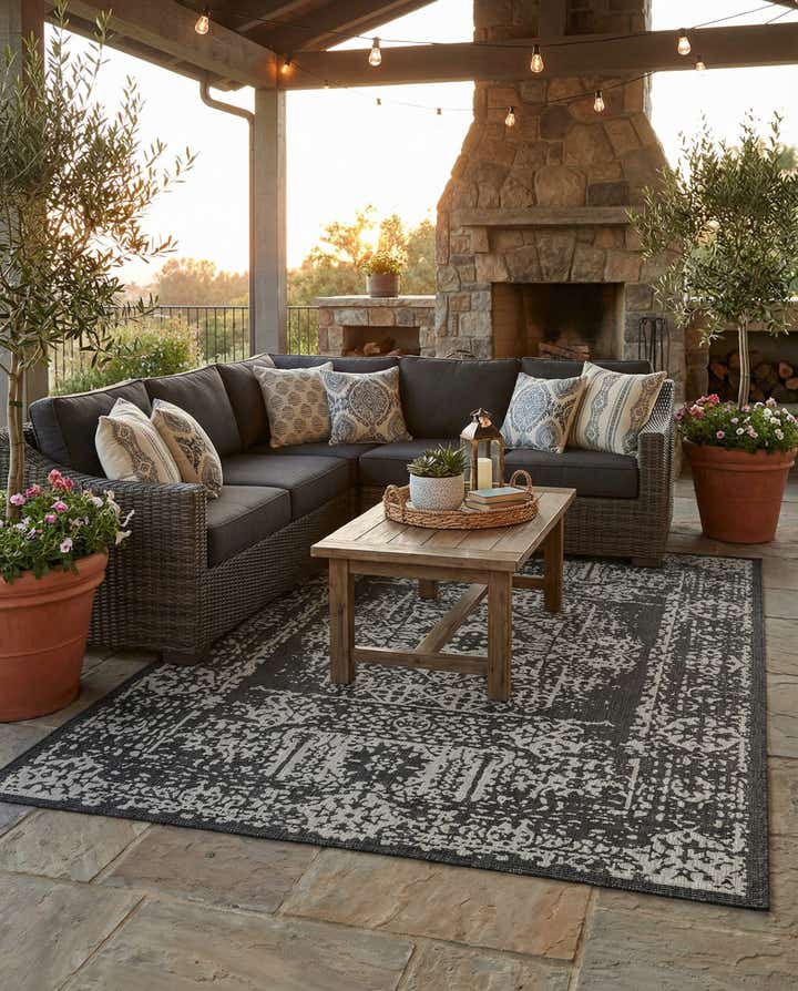 10' x 14' Easy-Clean Traditional Indoor / Outdoor Rug