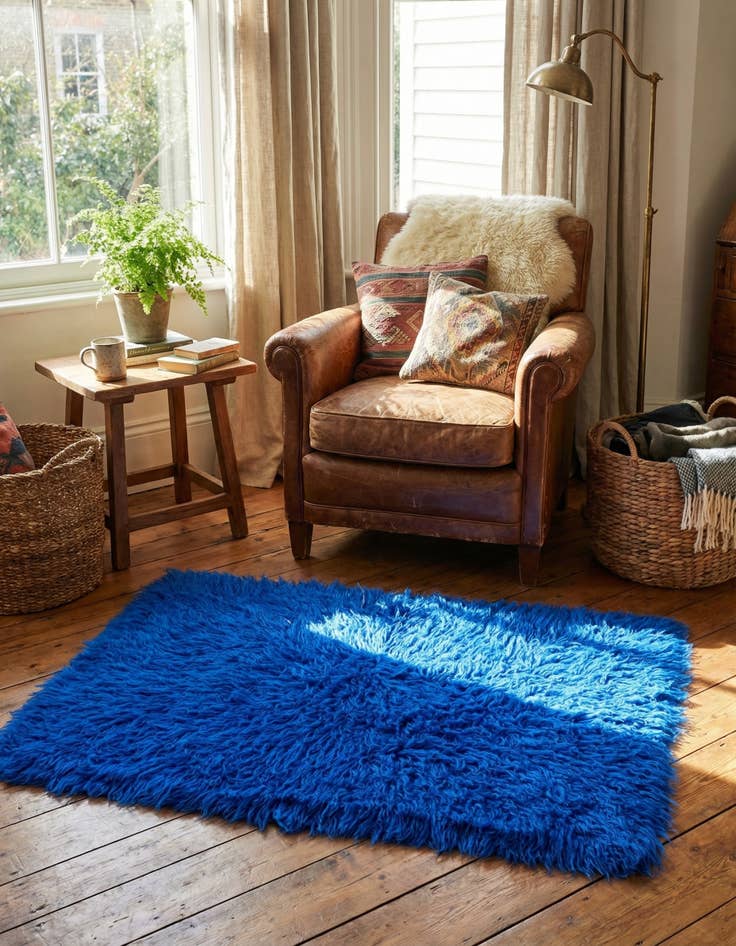 Detail image of 2' 2 x 4'  Hand Knotted Moroccan Wool Runner Rug