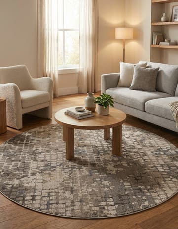 8' x 8' Washable Theia Round Rug