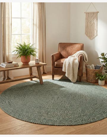 7' 10 x 7' 10 Handmade Tweed Braided Jute Round Rug