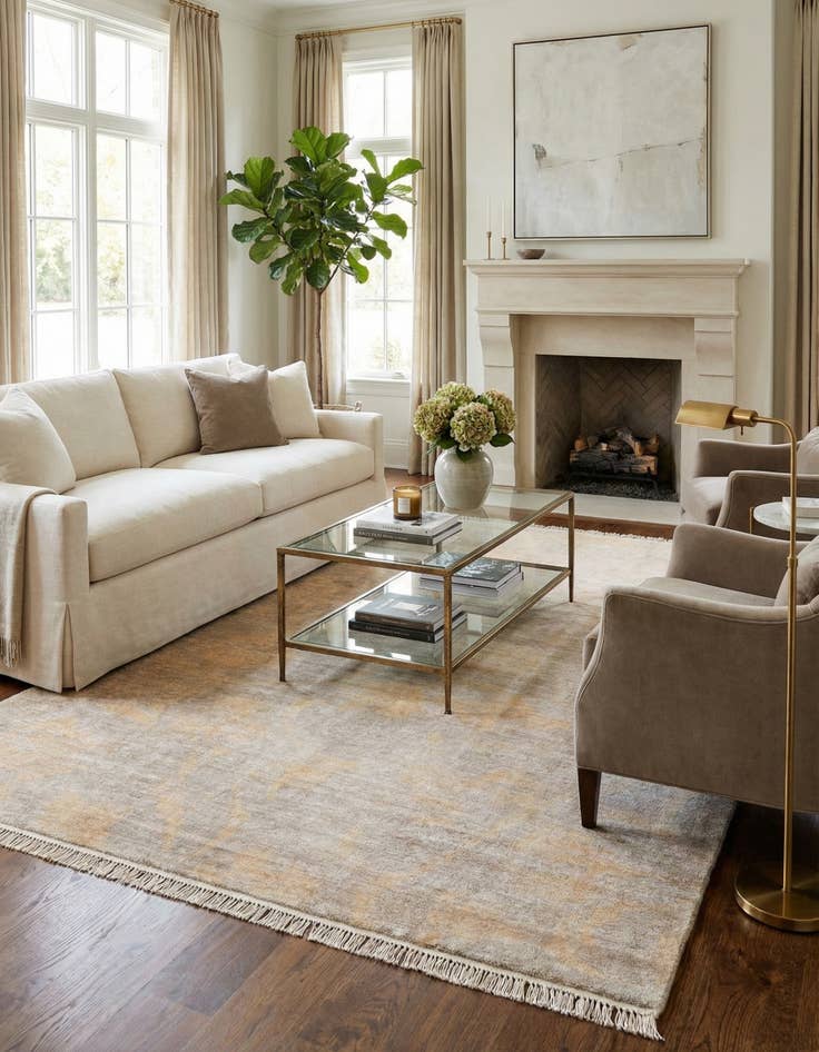 Detail image of 6' 8 x 9' 2  Hand Knotted Darya Wool Rug