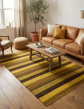 5' 3 x 6' 9 Hand Woven Kilim Afghan Wool Rug