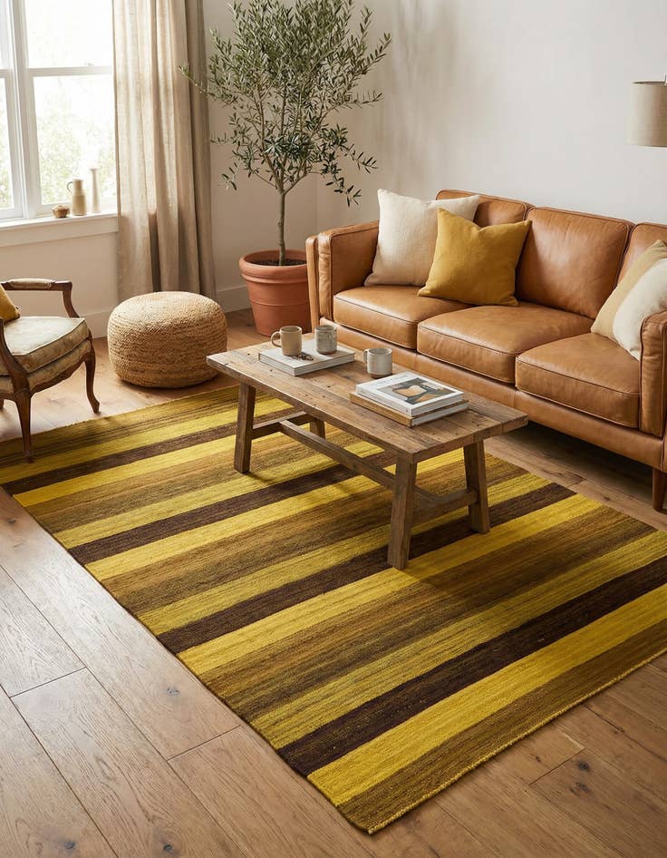 Detail image of  5' 3 x 6' 9  Hand Woven Kilim Afghan Wool Rug