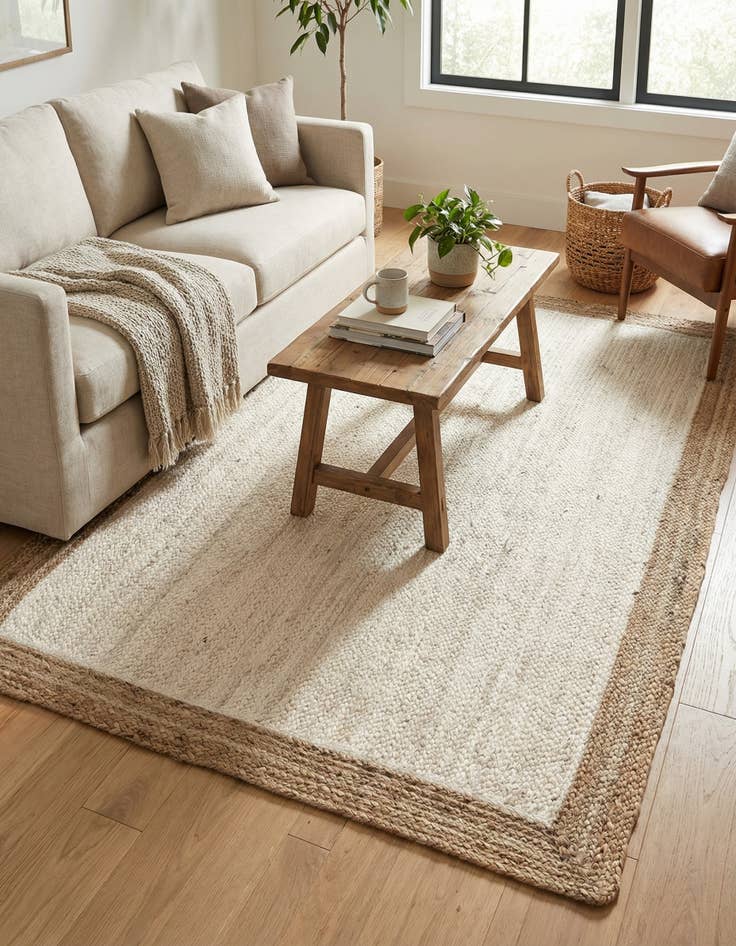 Detail image of  4' 1 x 6' 1  Hand Braided Jute Rug