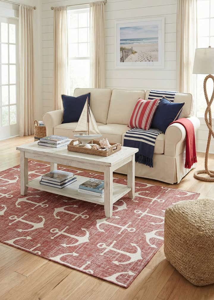 6' x 9' Easy-Clean Coastal Indoor / Outdoor Rug
